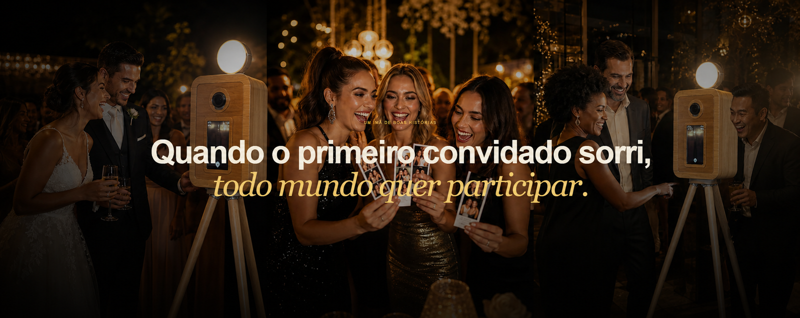 Convidados celebrando e registrando momentos em um evento